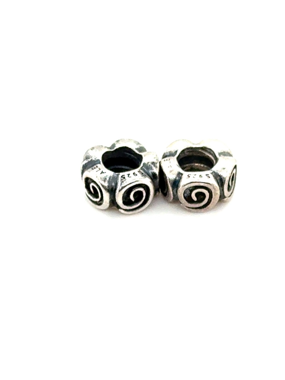 Pandora Silver Rose Swirl Spacer Beads - Picture 4 of 4